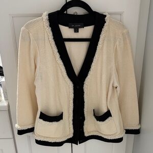 Cream St. Johns jacket sz 14 w/satin accents